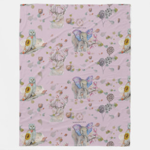 Couverture Polaire Woodland thème bébé