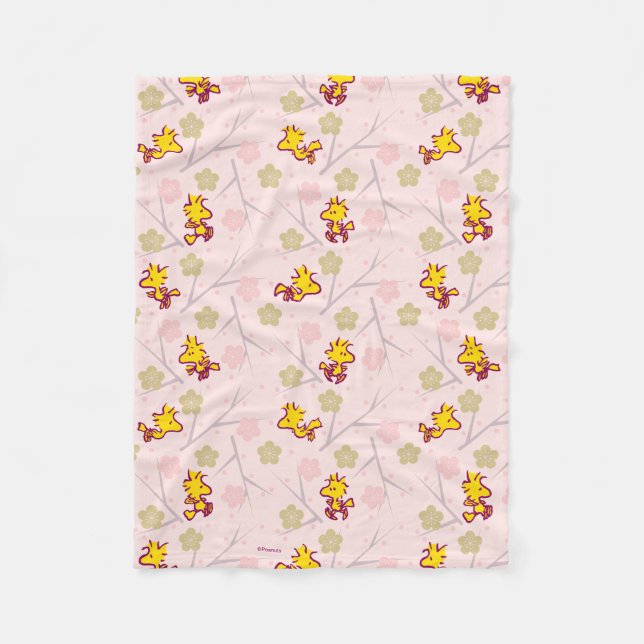 Couverture Polaire Woodstock Pink Cherry Blossom Pattern (Devant)