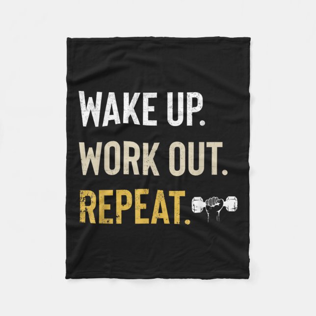 Couverture Polaire Workou Wake Up Insrational And Motivational Gym Gi (Devant)