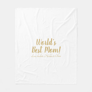 Couverture Polaire World’s Best Mom gold custom script mignon