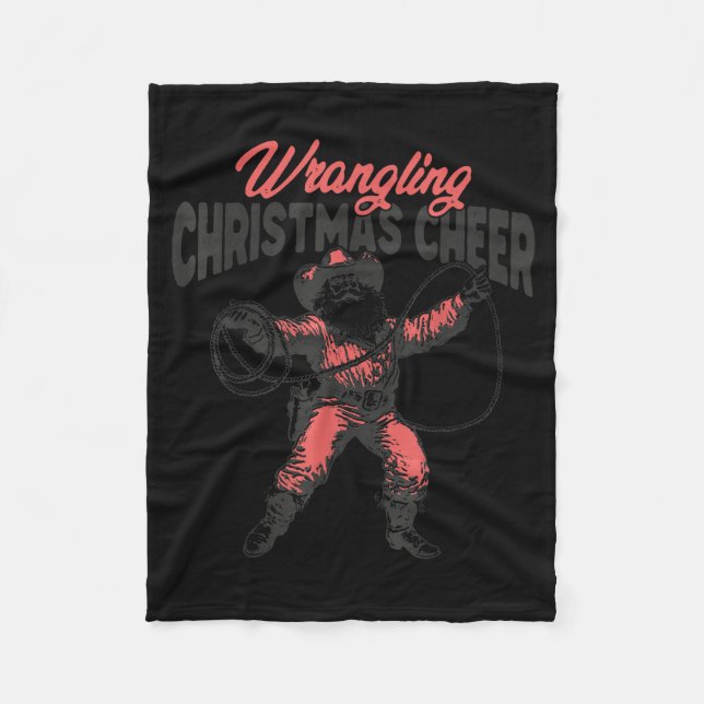 Couverture Polaire Wrangling Christmas Cheer Funny Cowboy Santa Weste (Devant)