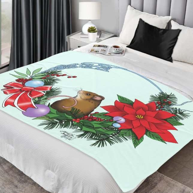 Couverture Polaire Wreath de la souris de Noël (Créateur téléchargé)
