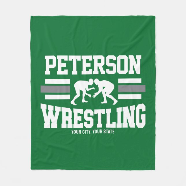 Couverture Polaire Wrestler AJOUTER LE NOM École Athlète Équipe de lu (Devant)