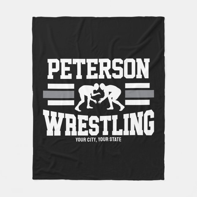 Couverture Polaire Wrestler AJOUTER LE NOM École Athlète Équipe de lu (Devant)