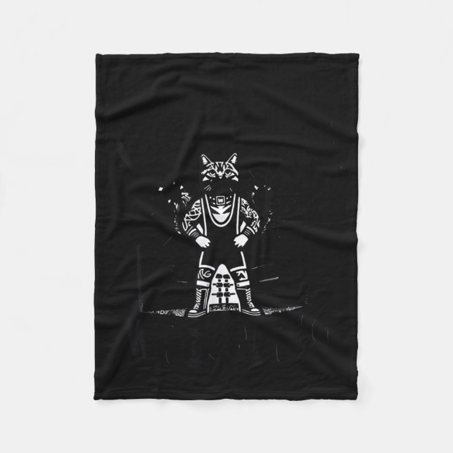 Couverture Polaire Wrestling Cat Funny Weekends Watching For Men Wome (Devant)