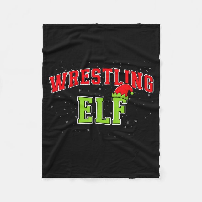 Couverture Polaire Wrestling Elf Christmas Family Matching Group Xmas (Devant)