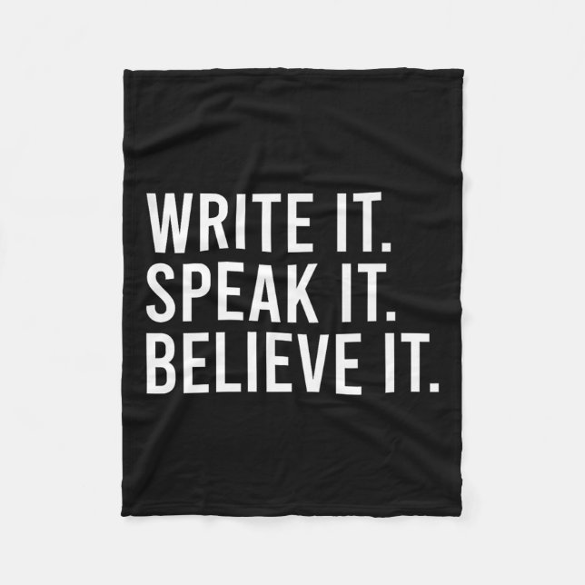 Couverture Polaire Write It Speak It Believe It Motivational Faith Ap (Devant)