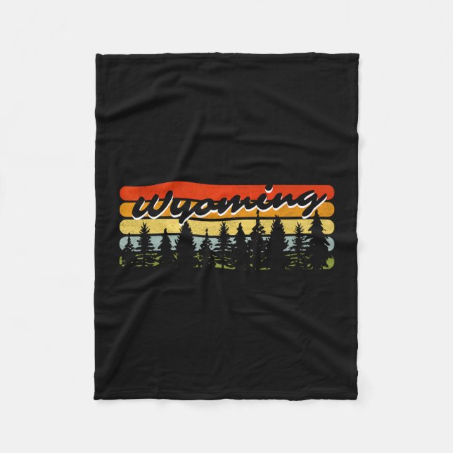 Couverture Polaire Wyoming Forest Sunset Trees Cabin Theme Souvenir  (Devant)