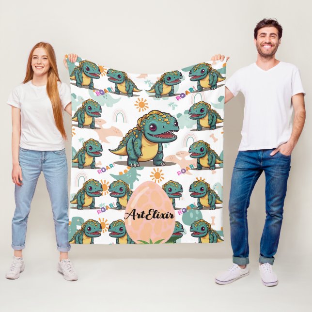 Couverture Polaire Xenotarsosaurus dinosaure Cute Kawaii (En situation)