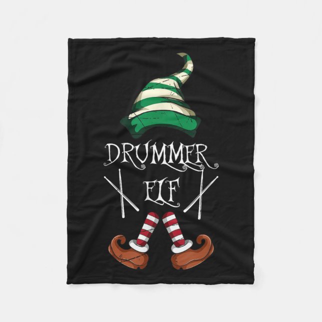 Couverture Polaire Xmas Drumsticks Music Matching Drummer Elf Pajama  (Devant)