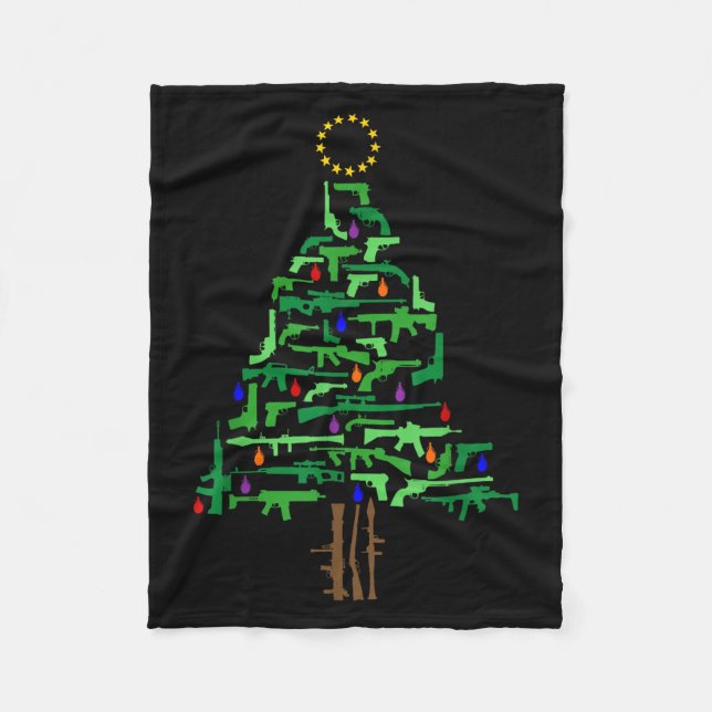 Couverture Polaire Xmas Patriotic 2nd Amendment Gun Christmas Tree  (Devant)
