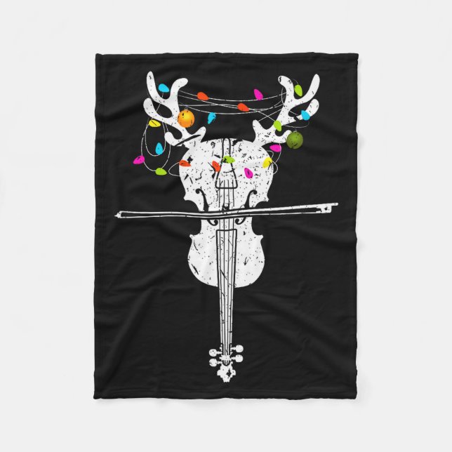 Couverture Polaire Xmas Violinist Reindeer Christmas Violin  (Devant)