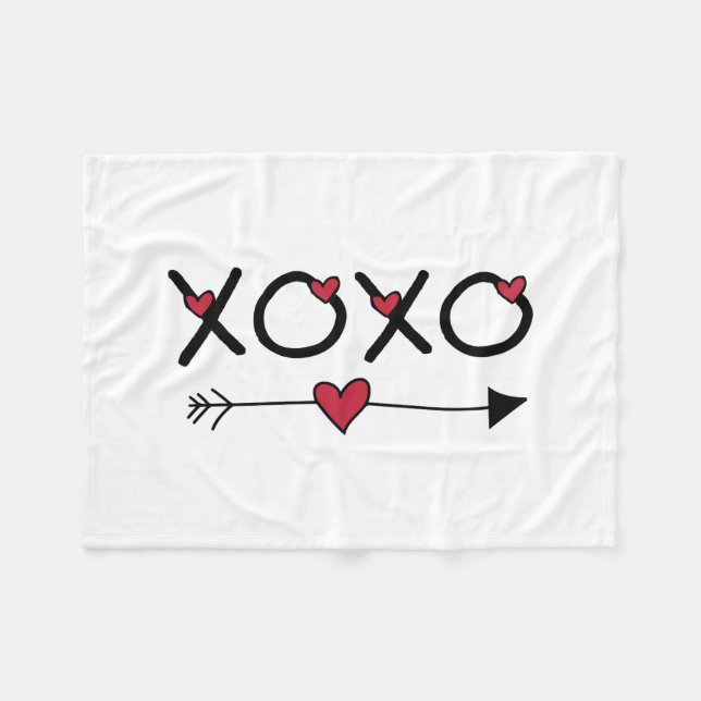 Couverture Polaire XOXO Saint-Valentin (Devant (Horizontal))