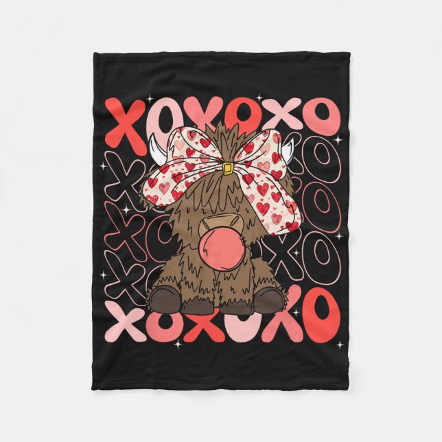 Couverture Polaire Xoxo Vache Saint Valentin Bubblegum Saint Valentin (Devant)
