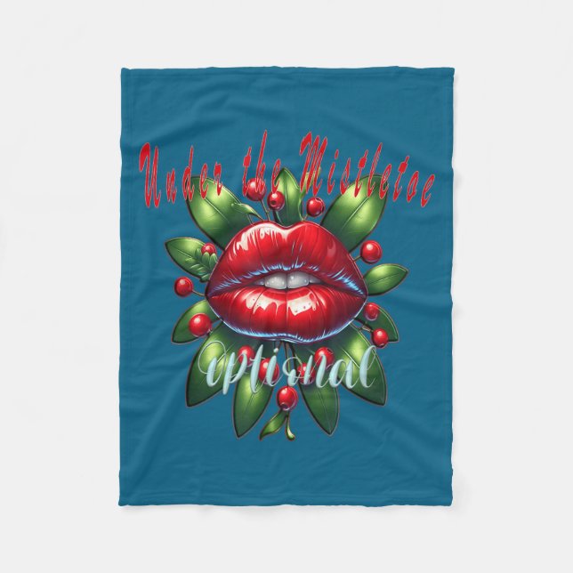 Couverture Polaire Y Christmas Mistletoe Lips - Naughty Holiday Tee W (Devant)