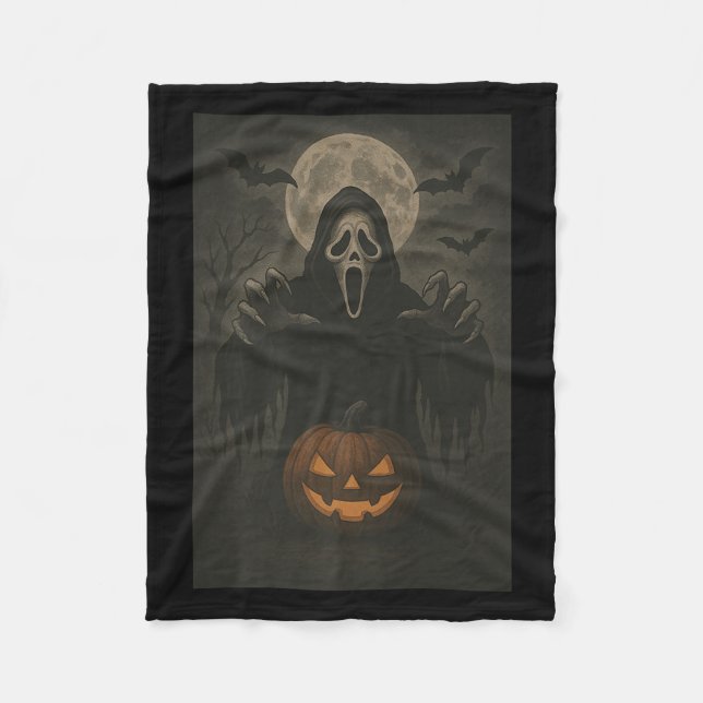 Couverture Polaire Y Visage Masque Citrouille Moon Soky Halloween Hor (Devant)