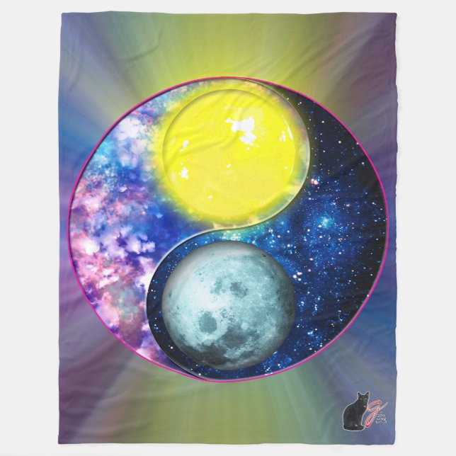 Couverture Polaire Yang-Yin / Soleil-Lune (Devant)