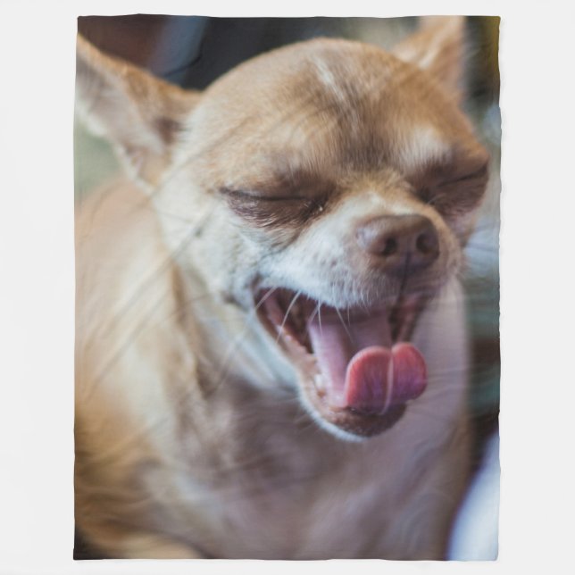 Couverture Polaire Yawning Chihuahua (Devant)