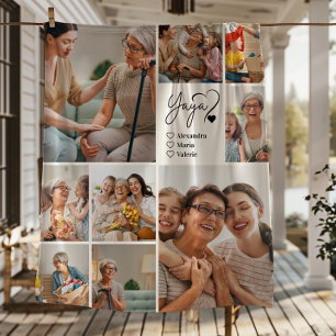Couverture Polaire Yaya personnalisé 9 Photo Minimaliste Art en ligne