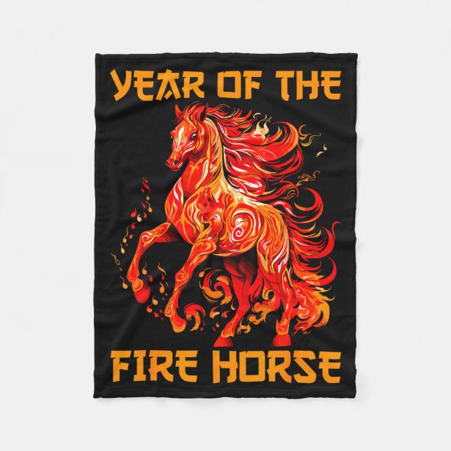 Couverture Polaire Year Of The Fire Horse Happy Chinese Lunar New Yea (Devant)