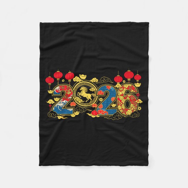 Couverture Polaire Year Of The Horse Chinese New Year 2026 Lunar New  (Devant)