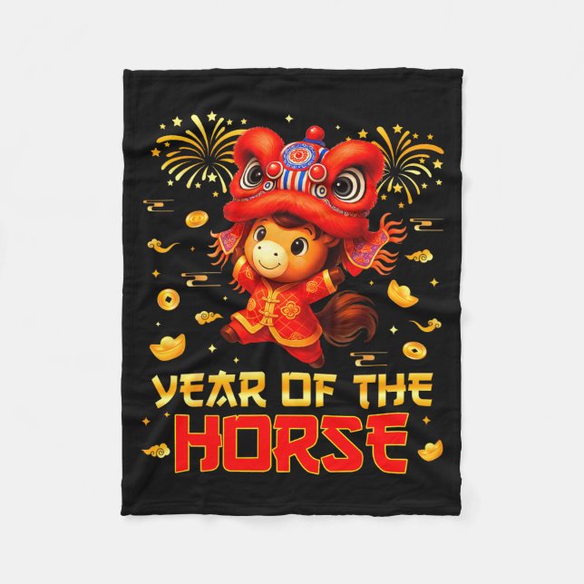 Couverture Polaire Year Of The Horse Lion Dance Lunar Chinese New Yea (Devant)