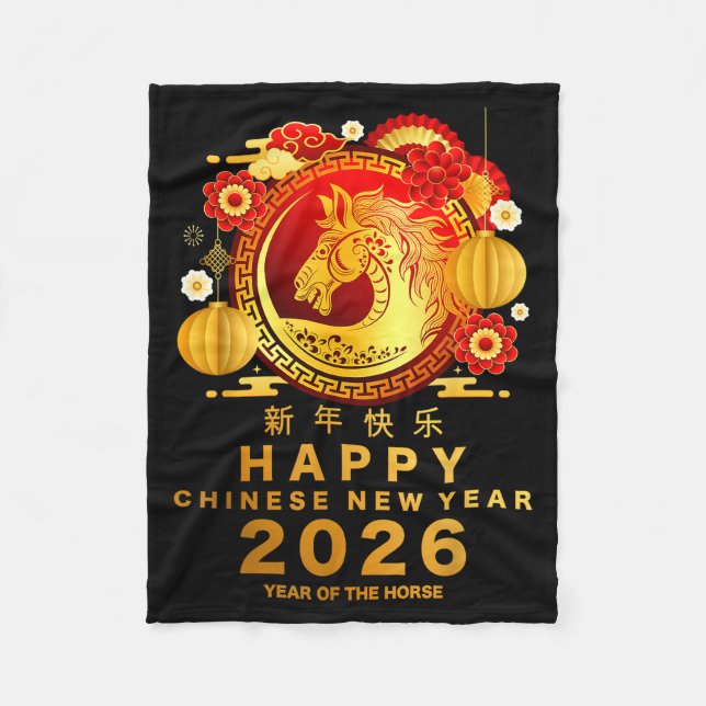 Couverture Polaire Year Of The Horse Shirt_ Happy Lunar Chinese New Y (Devant)