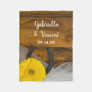 Couverture Polaire Yellow Daisy et Horseshoe Pays Mariage occidental