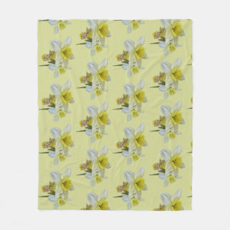 Couverture Polaire Yellow flowers teddy bears floral narcissus baby