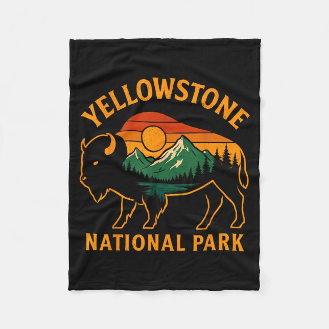 Couverture Polaire Yellowstone National Park Wyoming Buffalo Bison Su (Devant)