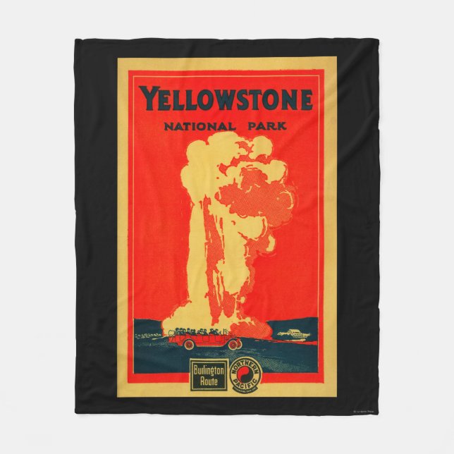 Couverture Polaire Yellowstone, vieille affiche fidèle de la (Devant)