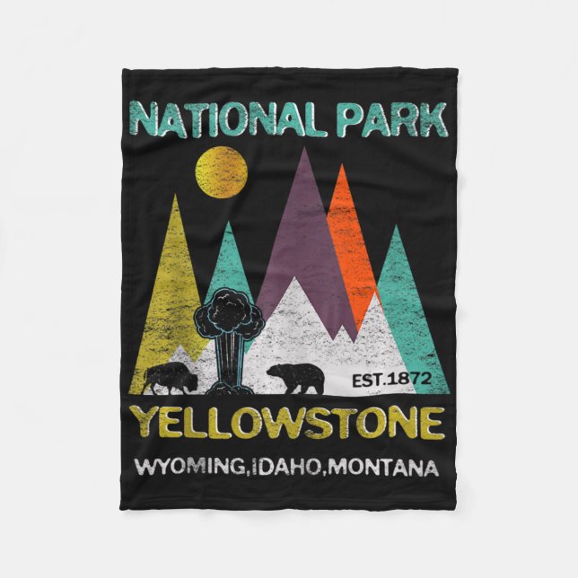 Couverture Polaire Yellowstone Wyoming Us National Park Camping Hikin (Devant)