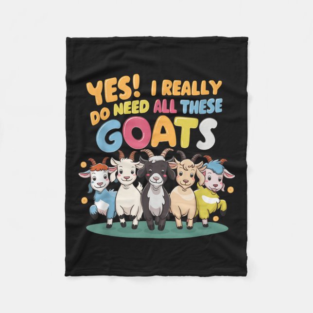 Couverture Polaire Yes I Really Do Need All These Goats Farm Animal L (Devant)
