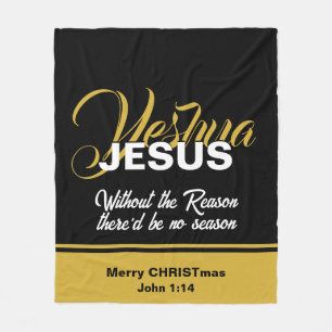 Couverture Polaire YESHUA JESUS Raison de la saison Noël chrétien