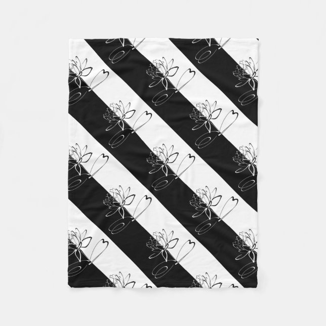 Couverture Polaire Yin Yang Black Lotus Blossom (Devant)