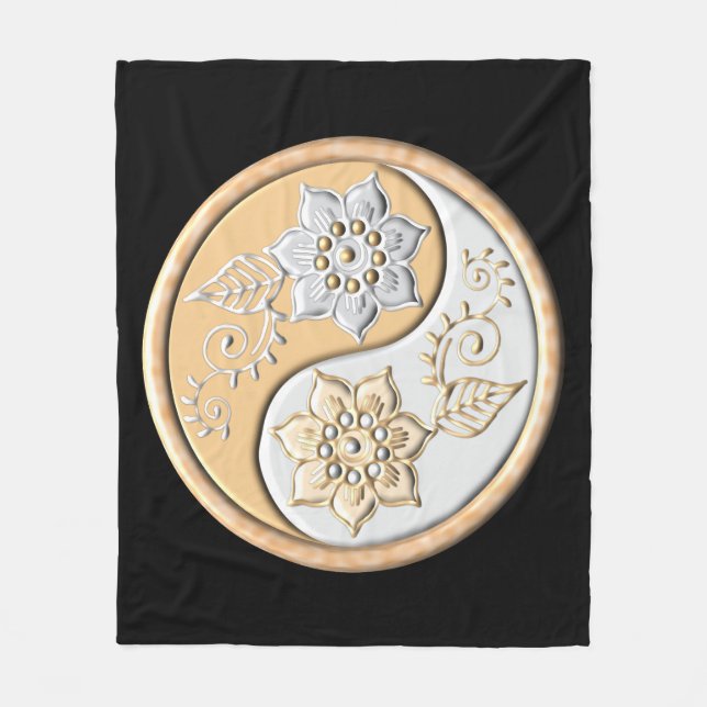 Couverture Polaire Yin Yang or et argent (Devant)