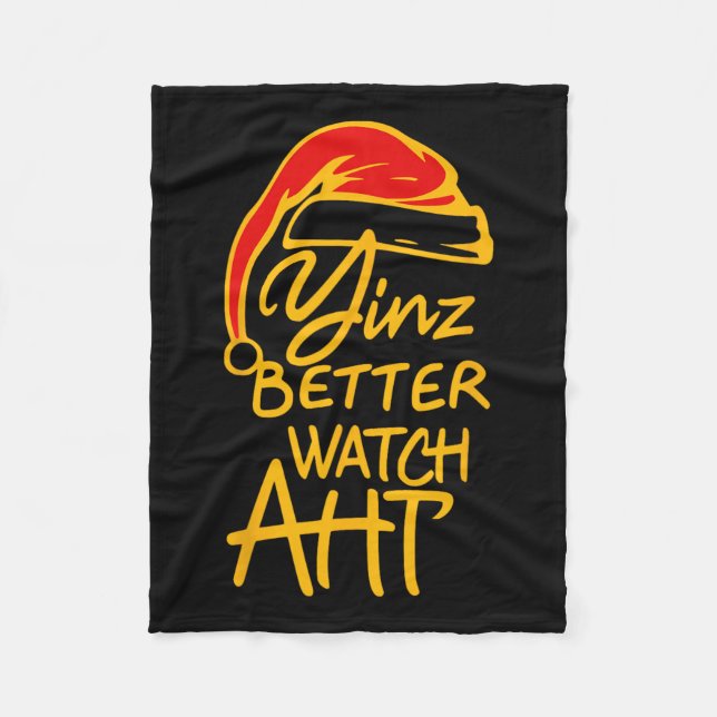 Couverture Polaire Yinzer Christmas Pittsburgh Père Noël Yinz Better  (Devant)