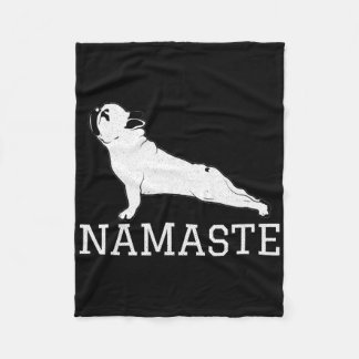 Couverture Polaire Yoga de Bouledogue Français Drôle Frenchie Namaste