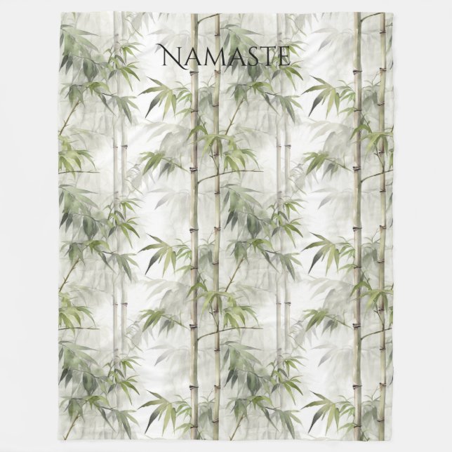 Couverture Polaire Yoga de pleine conscience en bambou vert (Devant)