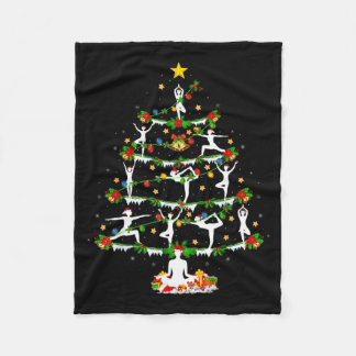 Couverture Polaire Yoga Lover Xmas Lighting Yoga Christmas Tree 