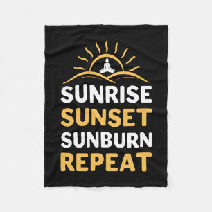 Couverture Polaire Yoga Lover   Yoga Sunrise Sunset Sunburn Répéter