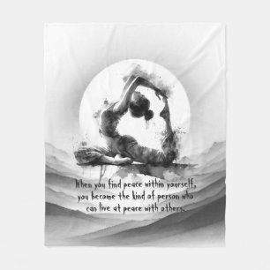 Couverture Polaire Yoga Reiki à une jambe King Pigeon Pose Aquarelle