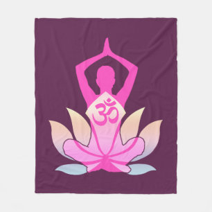 Couverture Polaire Yoga spirituel de fleur d'OM Namaste Lotus sur le