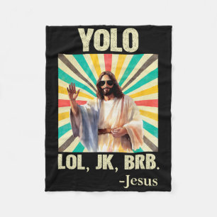 Couverture Polaire Yolo Lol Jk Brb Jésus Drôle Pâques Chrétiens Résur