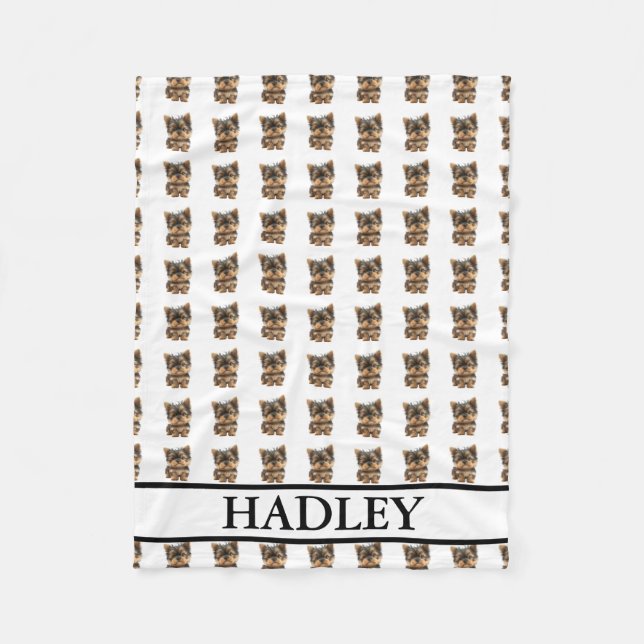 Couverture Polaire Yorkie Yorkshire Terrier personnalisé (Devant)