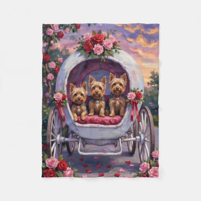 Couverture Polaire Yorkshire Terrier Chien de la Saint-Valentin (Devant)