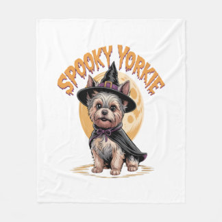 Couverture Polaire Yorkshire Terrier Halloween