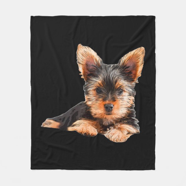 Couverture Polaire Yorkshire terrier Yorkie Chien chiot (Devant)