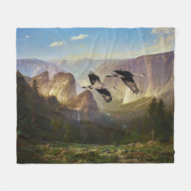 Couverture Polaire Yosemite Falls Wilderness Crane de Sandhill Oiseau (Devant (Horizontal))
