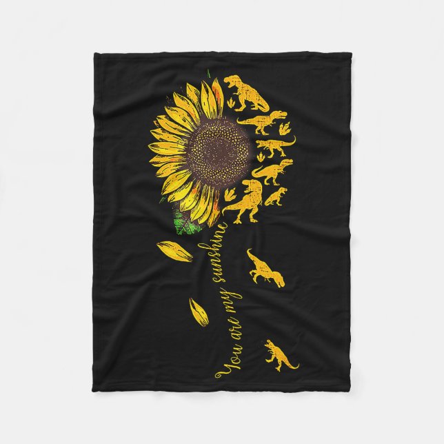 Couverture Polaire You Are My Sunshine Dinosaur T-rex Sunflower  (Devant)